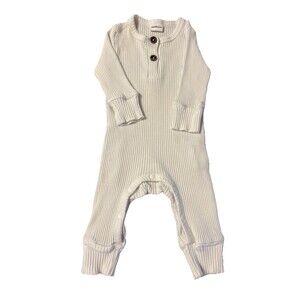 Unbranded Unisex Newborn White Long Sleeve Jumper Romper Bodysuit